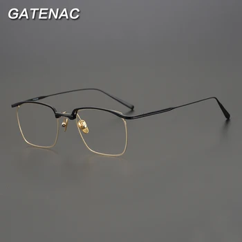 Vintage Čistého Titánu Okuliare Rám Mužov Námestie Dizajnér Optické Krátkozrakosť, Predpis Okuliarov, Rám Ženy, Luxusné Retro Okuliare