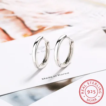 Klasické Hladké, Okrúhle Strieborné Hoop Náušnice 925 Sterling Silver Kruhu Náušnice pre Ženy, Mužov, Kreolská Hoop Earing Piercing Šperkov