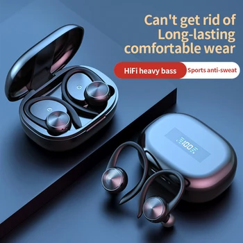 R200/J92 Športové Bezdrôtové Bluetooth Slúchadlá S Mikrofónom Nepremokavé Ucho Háčiky Slúchadlá HiFi Stereo Hudobné Slúchadlá Pre Smart Telefón