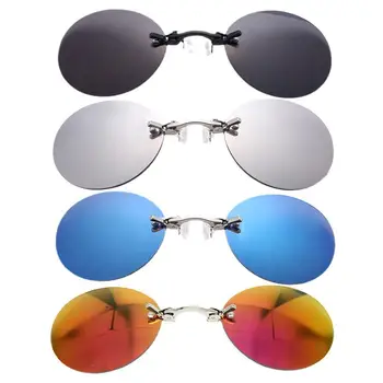 Klip Nos slnečné Okuliare Okrúhle Okuliare Morpheus Vintage Slnko UV400 Frameless Pince-Up slnečné Okuliare