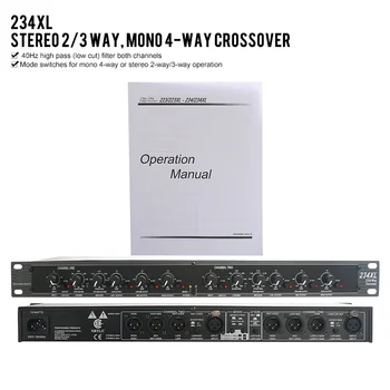 DBX 234XL 234 Profesionálny Zvuk Periférnych Zariadení Stereo 2/3 Cesta, Mono 4-Way Elektronický Crossover