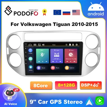 Podofo Pre Volkswagen Tiguan Obdobie 2010-2015 Carplay Auto Rádio Multimediálny Prehrávač Videa Navigácie GPS Č 2din 2 din dvd autoradio