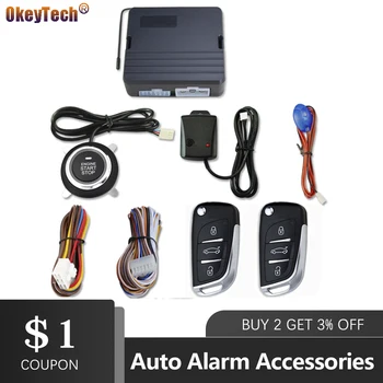OkeyTech Auto Auto Alarm Príslušenstvo Auto, SUV Keyless Entry Motora Štart Systému Alarmu Tlačte Tlačidlo Diaľkového Starter Stop S 2 Kľúče