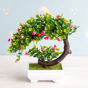 NOVÉ Umelé Rastliny Bonsai Malý Strom Črepníkových Rastlín Falošné Kvety, Črepníkové Ozdoby Pre Domáce Dekorácie Hotel Garden Dekor