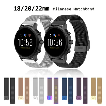 18 20 22 mm Milanese Watchband Popruh Pre Samsung Galaxy Sledovať 46 mm/ Watch 3 45mm Kapela Pre Garmin Vivoactive 3 náhradné popruhy