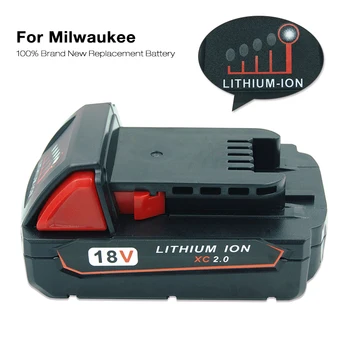 18V 2000mAh Li-ion Power Tools Náhradné Nabíjacie Batérie pre Milwaukee M18 48-11-1820 48-11-1840 48-11-1850 48-11-1815