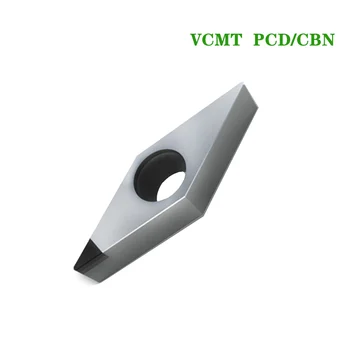 1PC VCMT110302 VCMT110304 VCMT110308 VCMT160404 VCMT160408 Diamond Vložky VCMT PCD CBN Čepeľ CNC Sústruhu Frézy Nástroje na Sústruženie