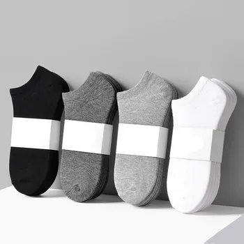 10 Párov Nízky Rez pánske Ponožky Solid Farba Čierna Biela Šedá Tri Farby, Priedušná Bavlnené Športové Ponožky