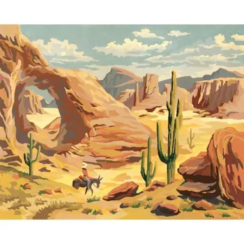 GATYZTORY Púštnej Krajiny, Farba Čísla DIY Olej Maľovanie Podľa Čísel Na Plátne Scenérie 60x75cm Frameless Číslo Maľovanie Deco