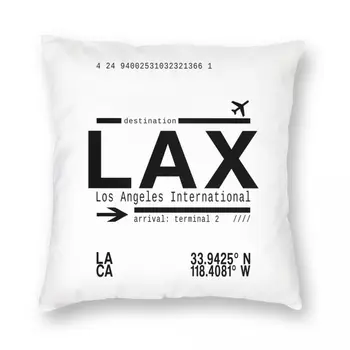 LAX v Los Angeles Airport obliečka na Vankúš Polyester Bielizeň Velvet Vytlačené Zip Dekor Hodiť Vankúš Izba Vankúš Prípade