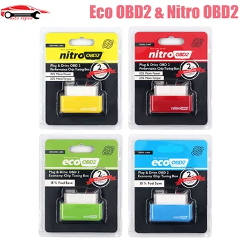 Eco OBD2 & Nitro OBD2 Plný Čip Plug & Drive OBD2 ECU chiptuningu BOX 15% Paliva Ušetriť Viac Energie Pre Benzínom Diesel Auto 4 Farby