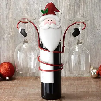 Kreatívne Dovolenku Fľaša Vína Sklo Držiteľov Vianočné Dekorácie Tému Organizátor Rack Plochy Pre Domova Snehuliak Vianočné Darčeky