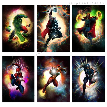 Diy 5D Diamond Maľovanie Marvel Film Avengers Superhrdina Spiderman Iron Man Obrázok Výšivky Moderné Mozaiky Domova