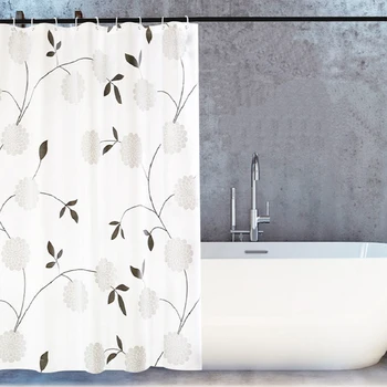 Kúpeľňa Sprchový Záves Set S Háčikmi Moderné 3D List Kvet Nepremokavé Plesniam Dôkaz PEVA Priesvitné Vaňa Samostatné Obrazovky Dekor