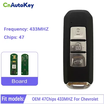 CN014093 Pôvodnej 3 Tlačidlo Pre Cheverolet Smart Remopte Kľúča Vozidla 47 Čipy Frekvencia 433MHZ S Logom Uncut Núdzové Kotúča Kľúč