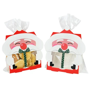 8pcs Santa Claus Cookie Candy Bag Veselé Vianoce Plastové Darčekové Tašky Pečenie Balenie Dekor Vianoce, Nový Rok Navidad Party Láskavosti