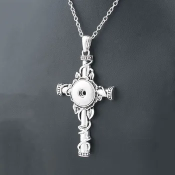 Vintage kríži 18 mm kovové xinnver náhrdelník & prívesok Šterlingov šperky s korálkami reťazca vyhlásenie žena Korálky kolye ZG040