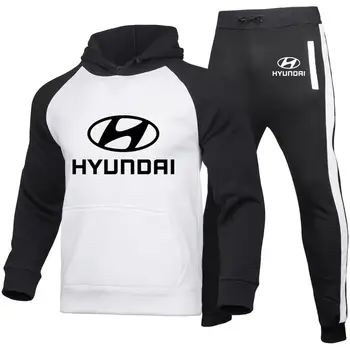2020 nová Jar, Jeseň Mužov hoodie Hyundai Motor Auta Logo tlač Bežné kvalitné Bavlnené pánske Raglan Športové oblečenie bundy