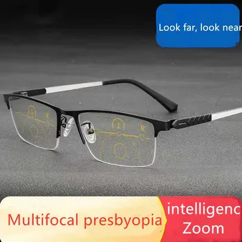 Inteligentný zoom presbyopic okuliare pánske multifokálne presbyopic okuliare na diaľku a blízko dual-purpose hyperopic okuliare modré svietidlo