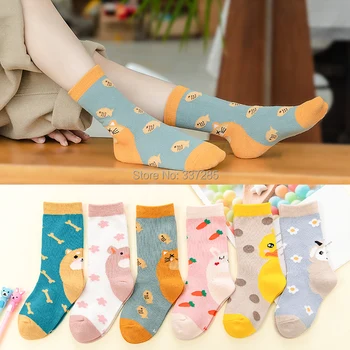 Jar nové dievčatá zvierat dizajn bavlnené ponožky ošípaných psa kačica cartoon ponožky pre dieťa deti králik mačka ovce chlapci dieťa princezná ponožky