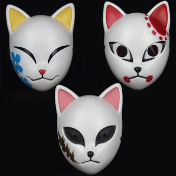 Anime Démon Vrah Kamado Tanjirou Sabito Makomo Plastové Cosplay Maska Pokrývku Hlavy Hannya Tengu Masky Halloween Party, Masky, Rekvizity