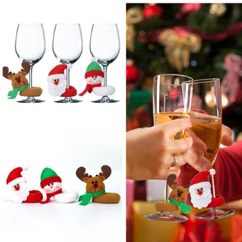 Vianoce, Santa Claus Snehuliak Elk poháre na Víno, Krúžky, Vianočné Dekorácie pre Domov Nový Rok 2022 Dekor Navidad Ozdoby Noel Natal