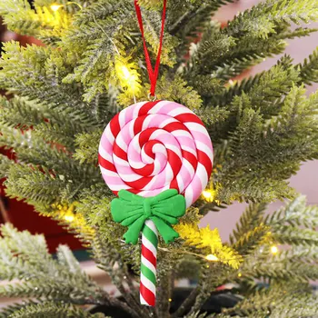 6PCS Vianočné Cukrovinky Ozdoby Remesiel Farebné Lízatko Candy Cane Vianočný Stromček Visí Prívesok Nový Rok 2023 Vianočný Darček