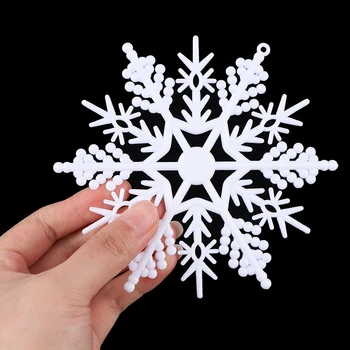 12 Lístkov Plastové Biela Vločka Vločky, Vianočné Miesto Konania Dekorácie Snowflake Prívesok
