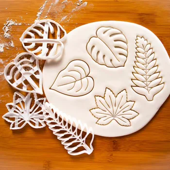 1 Ks Cookie Plastové Formy na Pečenie DIY Agáve Ivy Korytnačka Leaf Fondant Pečenie Dekorácie Nástroj