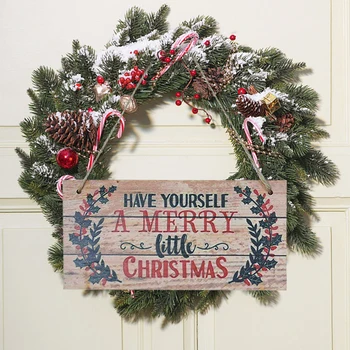 Veselé Vianoce Visí Prihlásiť Vianočný Strom Ornament Santa Claus Drevená Plaketa Prívesok Pre Domáce Dvere, Nový Rok, Vianoce, Veniec Dekor