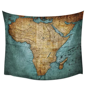 Afrika Mapa Retro Štýl Vytlačené Veľký Gobelín Hippie Stene Visí Boho Tapisérie Izba Art Decor Estetické Rohože List Deka