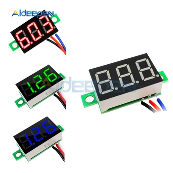 0.36 Palcový DC 0-30V Mini Digitálny Voltmeter Napätie Tester Meter LED Displej Elektronické Diely Príslušenstvo Červená/Zelená/Modrá Displej