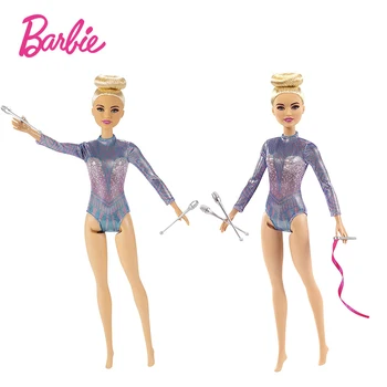 Barbie Originálne Rytmické Gymnast Doll Móda Blondína Bábika s Farebnými Kovové Trikot Bábiky, Hračky pre Dievčatá Princezná Dovolenku Dary