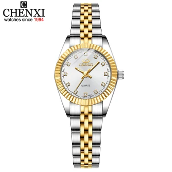 CHENXI Luxus, Štýl Ženy Hodinky z Nerezovej Ocele Quartz Hodinky Vodotesné Diamond Žena Módne Náramkové hodinky Elegantné Dámy Hodiny