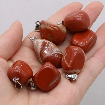 Prírodný Kameň Červený Jaspis Bubnové Kamene Prívesok Nepravidelný Liečivý Kryštál Kamene Pre DIY Ženy Náhrdelníky Náušnice Šperky Robiť