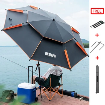 Rybárske Dáždnik Camping Outdoor Double-Layer Násobne Slnečná Ochrana Proti UV Slnečník Nepremokavé Markíza Dážď Dáždnik Parasol