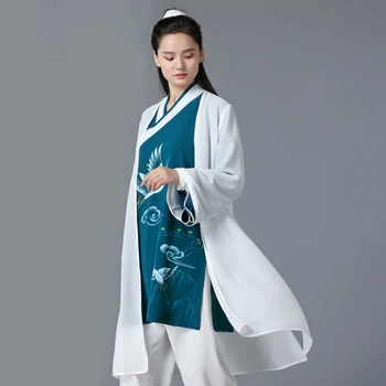 len závoj, Tai Chi Oblečenie Žien Wushu Oblečenie Kung Fu Súťaže Oblečenie Bojové Umenie Jednotné Vrások 2022