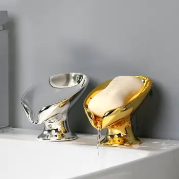 Mydlo Jedál Keramické Pokovovanie Gold Vysokej Kvality Kreatívnych Mozgov Rack Úložný Stojan Kúpeľňové Doplnky Toalety Organizátor Prenosné