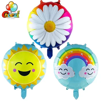 7pcs 18-Palcové Daisy Fóliové Balóniky Slnko Smajlík Rainbow Mraky Cartoon Kolo Hélium Balón Baby Sprcha Narodeninovej Párty Dekorácie