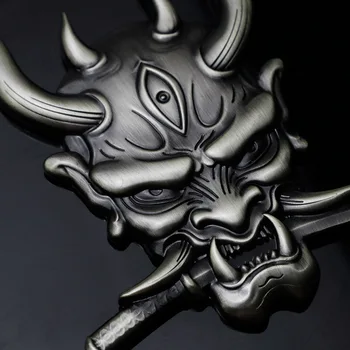 3D Kovov Japonský Čierny Oni Samuraj Auto Nálepky Fit J Úprave Loga Warrior Lebky Ghost Nepremokavé Dekoratívne Vojenské Lepidlo