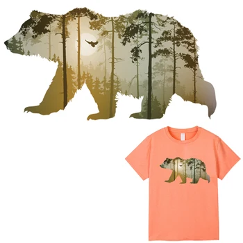 Zviera Škvrny Medveď Osnovy Prenos Tepla Fashion, Diy, Príslušenstvo, Oblečenie Nálepky Žehlička Na Termálne Samolepky Pre T-Shirt