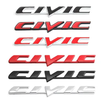 Auto 3D Kovový Znak, Odznak Nálepka pre Honda Civic Auto Zadné Ostrohové batožinového priestoru List Logo Nálepky, Nálepky Auto Príslušenstvo Auto Styling