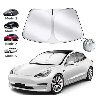 Kompatibilné s Tesla Model 3 čelného skla Slnečník Sklápacie Predné Parasol Dáždnik Typ 2016-2022 Model Y Auto Príslušenstvo