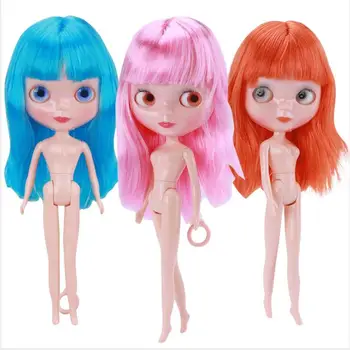 Doprava zadarmo, lacné RBL Č.1-7 DIY Nahé Blyth bábika darček k narodeninám pre dievčatá 4 farieb veľké oči bábiky s krásne Vlasy roztomilá hračka