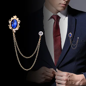 i-Remiel Módne Nový Crystal Strapec Reťazca Brošne Osobnosti Vyhovovali Odznak Šaty Corsage Brošňa Luxusné Šperky Mužov, Doplnky