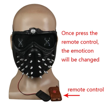 25 Emotikony Diaľkové Ovládanie Sledovať Maska Psov 2 Kľúča Marcus LED Svetlo Nit pleťové Masky Cosplay Maska