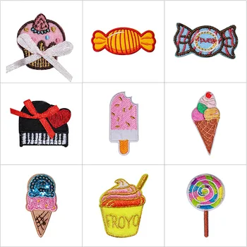 1Pcs Cartoon Sladkosti Lízatko Ice Cream Škvrny Žehlička Na Deti Vyšívané Dekoratívne Šitie Nášivka na Oblečenie Taška urob si sám