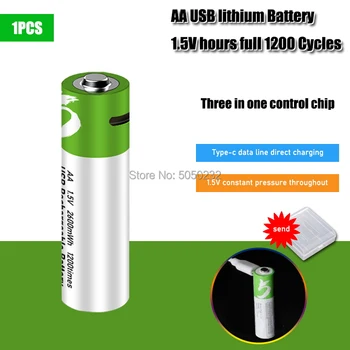 Vysoká kapacita 1,5 V 2600mwh AA Nabíjateľné li-ion Batéria polymer with USB nabíjateľné + Batéria úložný Box