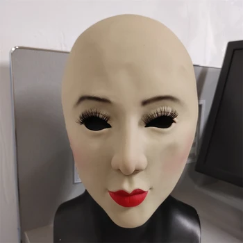 Holé Ženské Maska Halloween Maškarný Party Realistické Krásy Pokrývky Hlavy Tváre Cross-Dressing Latex Maska