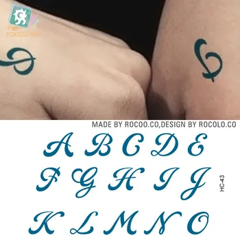 Nepremokavé Dočasné Tetovanie Nálepky Kapitálu anglické písmená abecedy tetovanie slovo-O tatto nálepky flash tetovanie falošné tetovanie